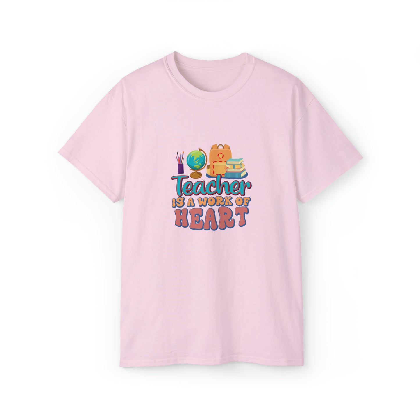 Teacher is a Work of Heart, Teacher Graphic Design Shirts, Educator T-Shirt Designs, Classroom Theme Shirts, Inspirational Teacher Tees, Teacher Appreciation Shirts - SaviTraviDesigns