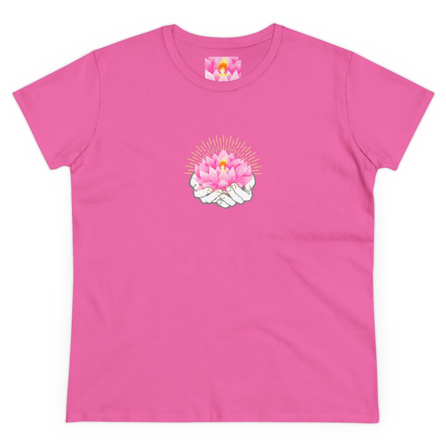 Hands Holding Lotus - Meditation Graphic  Women T-Shirt