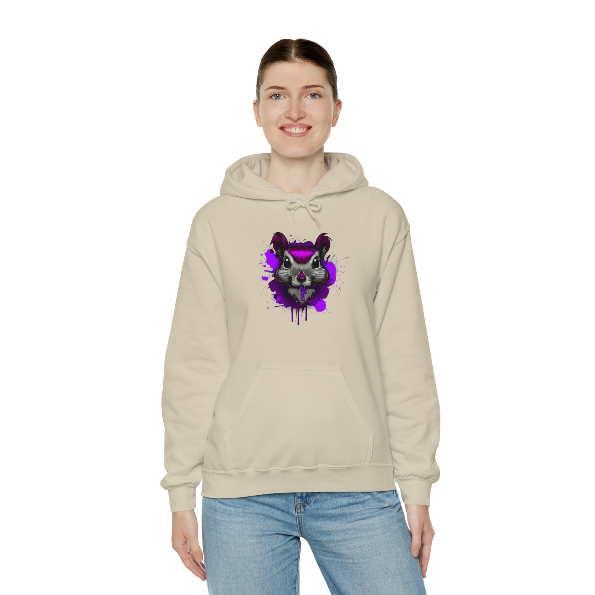 Graffiti hoodie, Graffiti Sweatshirt, Squirrel sweatshirt, Urban Art Hooded Sweatshirt, purple - SaviTraviDesigns