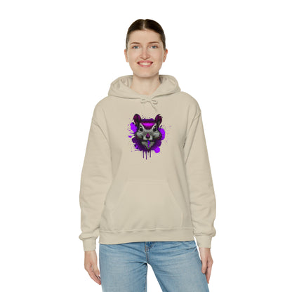 Graffiti hoodie, Graffiti Sweatshirt, Squirrel sweatshirt, Urban Art Hooded Sweatshirt, purple - SaviTraviDesigns