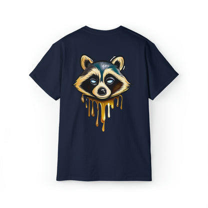 Raccoon Shirt, Graffiti Print Shirt, Unisex Ultra Cotton Tee, Golden Raccoon - SaviTraviDesigns