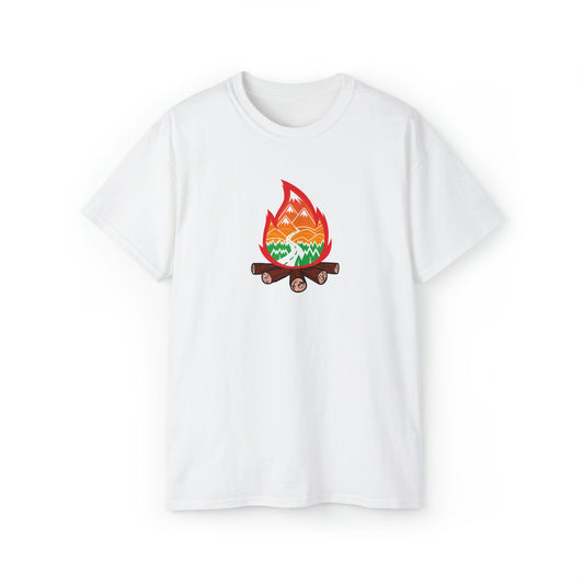 Campfire Tshirt, Outdoor Graphic T-shirt, Adventure T-Shirts, Nature Tees, Hiking T-Shirts, Camping Graphic Shirts, Camping Tee Shirts - SaviTraviDesigns