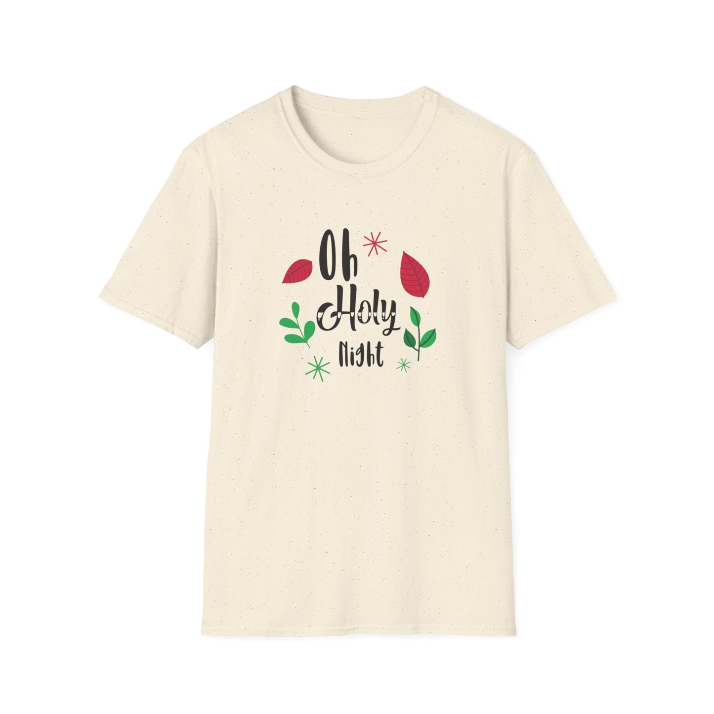 Oh Holy Night Holiday Graphic T Shirt Natural