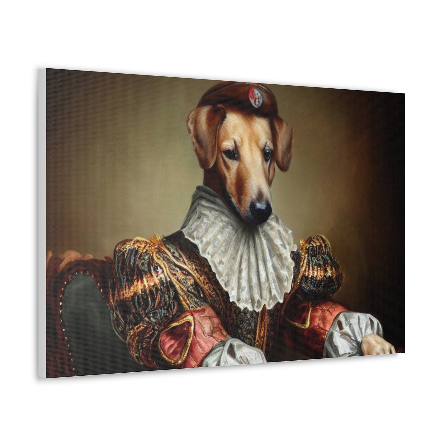 Fancy Dog, Canvas Dog Art, Dog Wall Art, Canine Canvas Art, Canvas Gallery Wraps