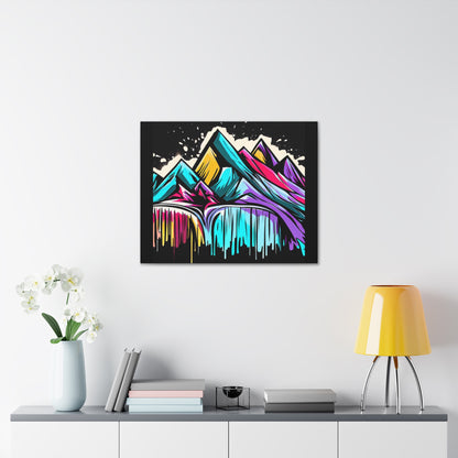 Graffiti Spray Can Mountain Painting