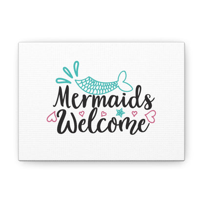 Mermaids Welcome, Mermaid Wall Art, Coastal Mermaid Decor, Beach House Mermaid Signs, Nautical Mermaid Decor, Mermaid Nursery Wall Decor - SaviTraviDesigns