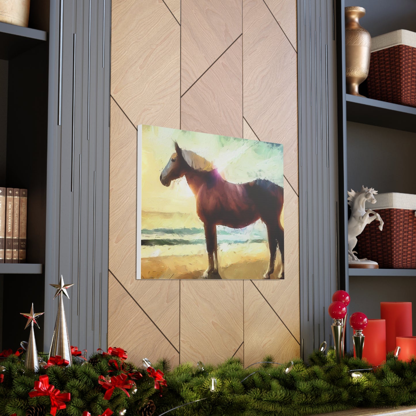 Horse wall art, Beach wall art, ocean wall art, Canvas Gallery Wraps, Horse Beach, Sunset Beach - SaviTraviDesigns