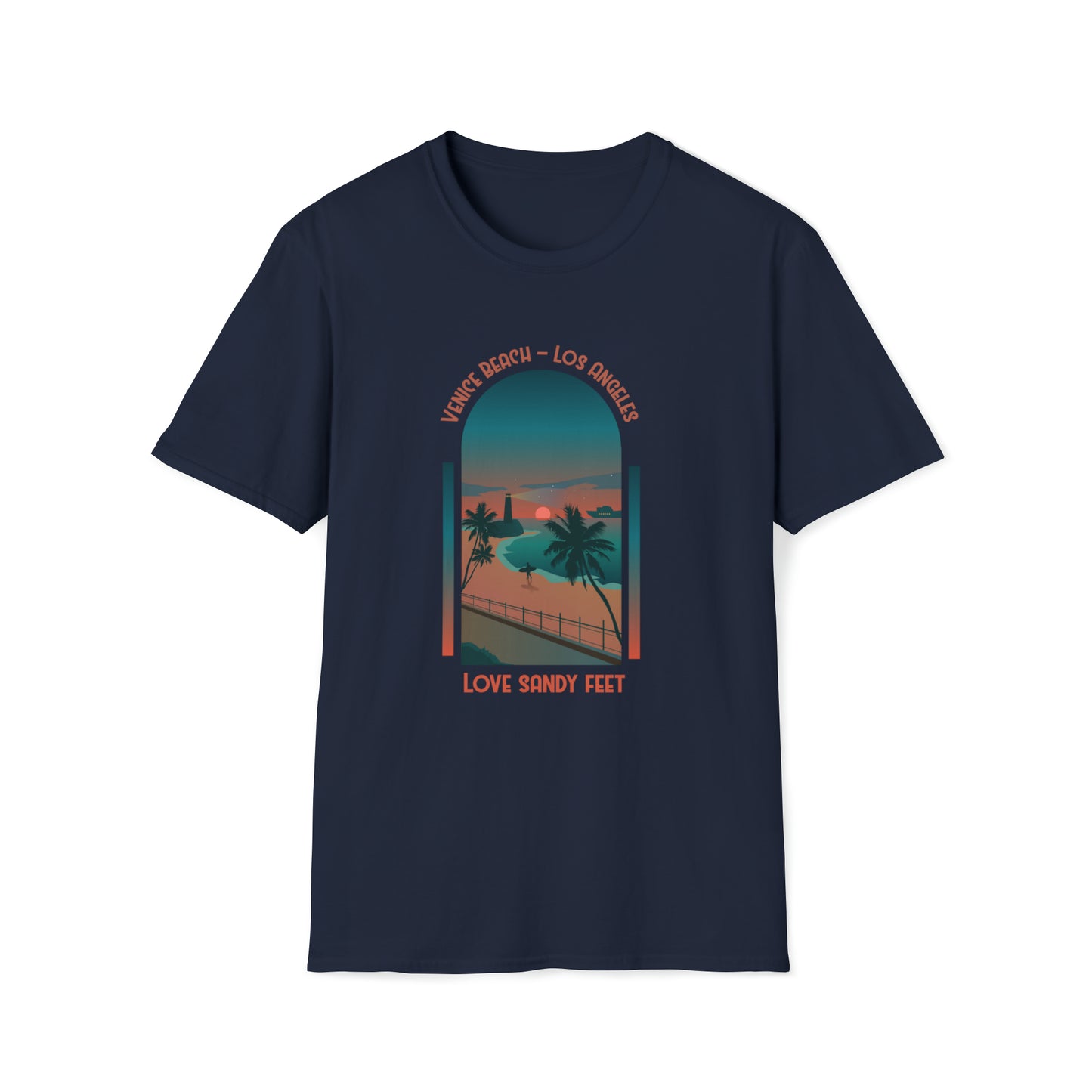 Venice Beach Sandy Feet |Beach Lifestyle Shirts | Summer Vibe Apparel Navy