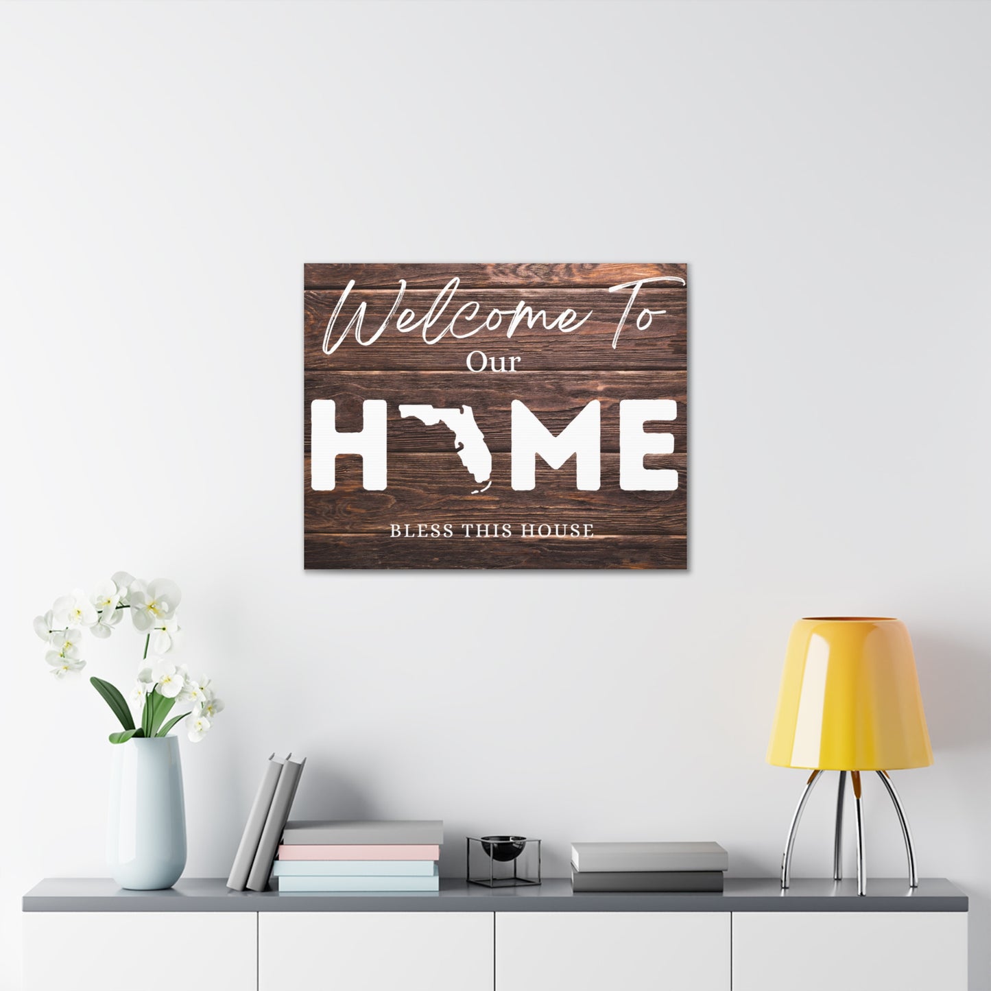 Florida - Rustic Welcome to Our Home Sign