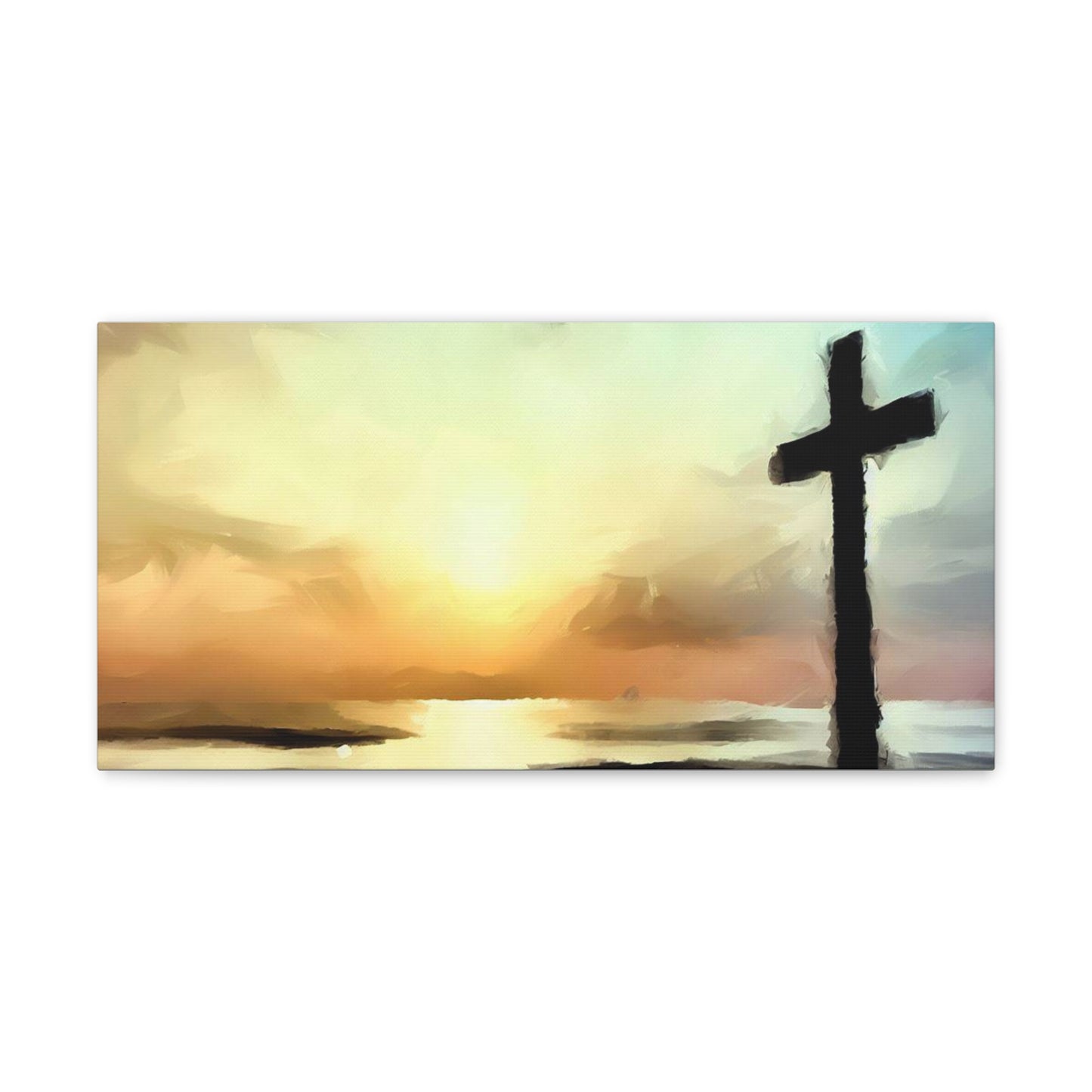 Christian wall art, Cross wall art, Beach art, ocean art, Canvas Gallery Wraps - SaviTraviDesigns