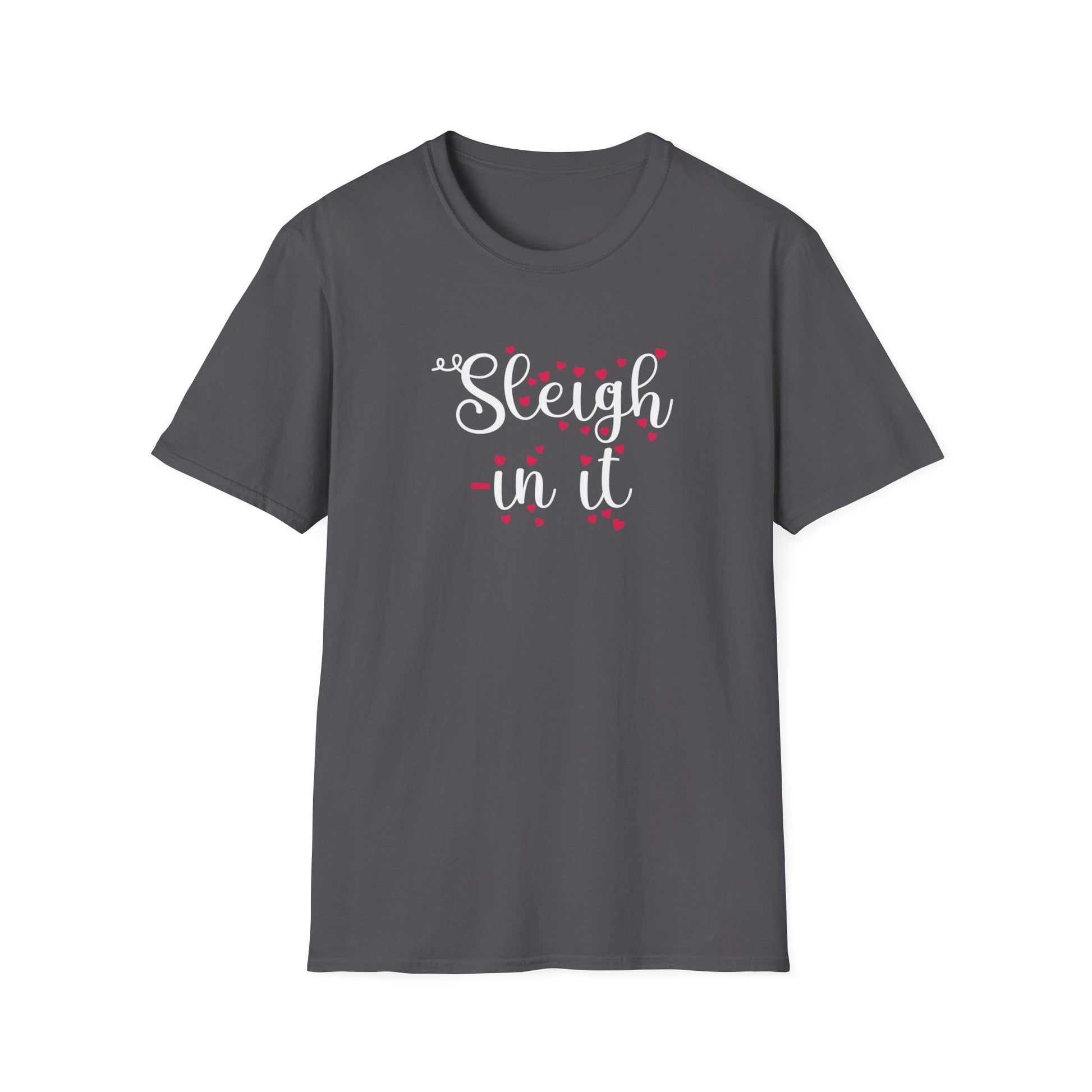 Sleigh In It Christmas Graphic T Shirt Charcoal