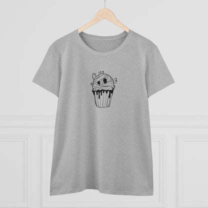 Mummy Cupcake, Halloween Cupcake Designs, Halloween Graphic Shirts, Spooky Halloween Shirts, Cute Halloween Graphic Tees