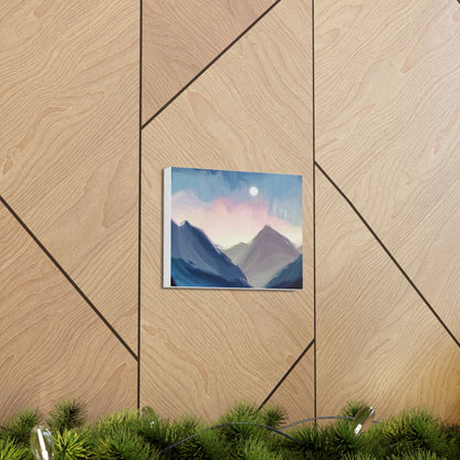 Mountain Wall Art, Moon Wall Art, Canvas Gallery Wraps, Moon Over Mountains