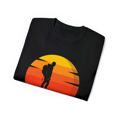 Hiker Sunset Silhouette | Hiking & Camping Tee | Nature-Inspired Outdoor Apparel