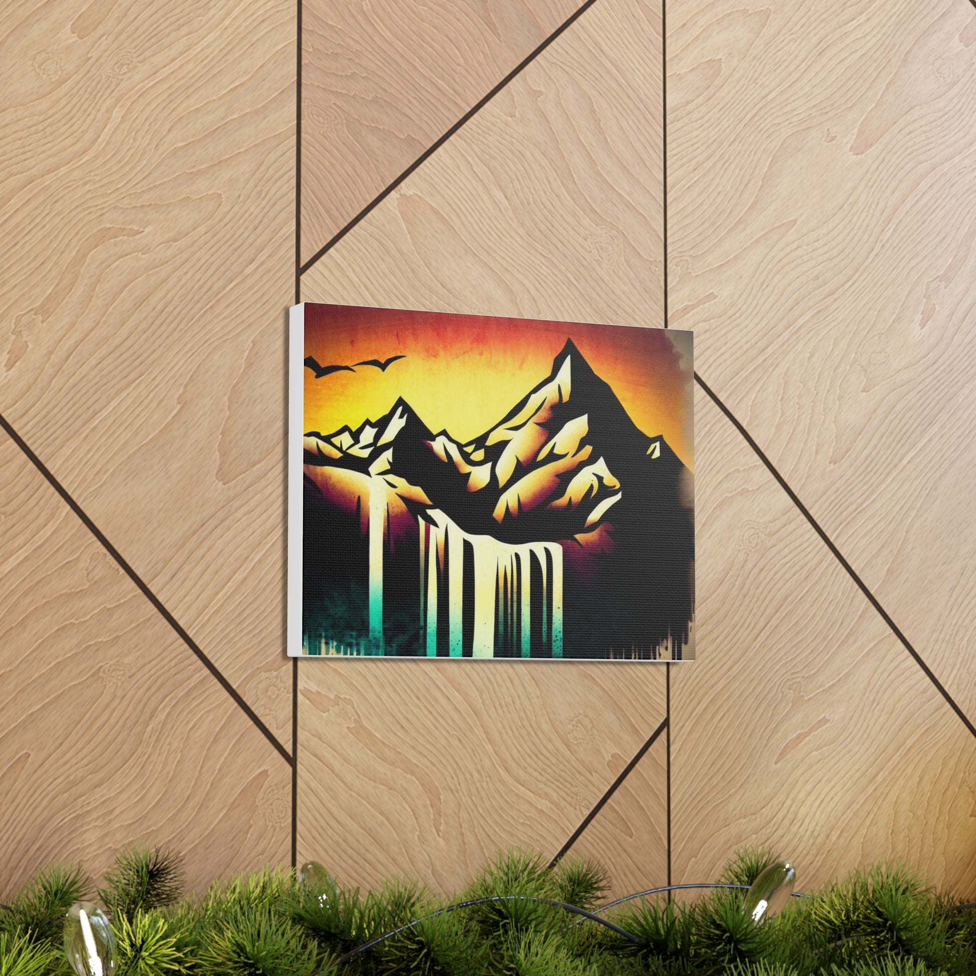 Mountain Waterfall, Graffiti art prints, Street art canvas, Urban art decor, Graffiti-style wall art, Graffiti canvas prints, Street art posters - SaviTraviDesigns