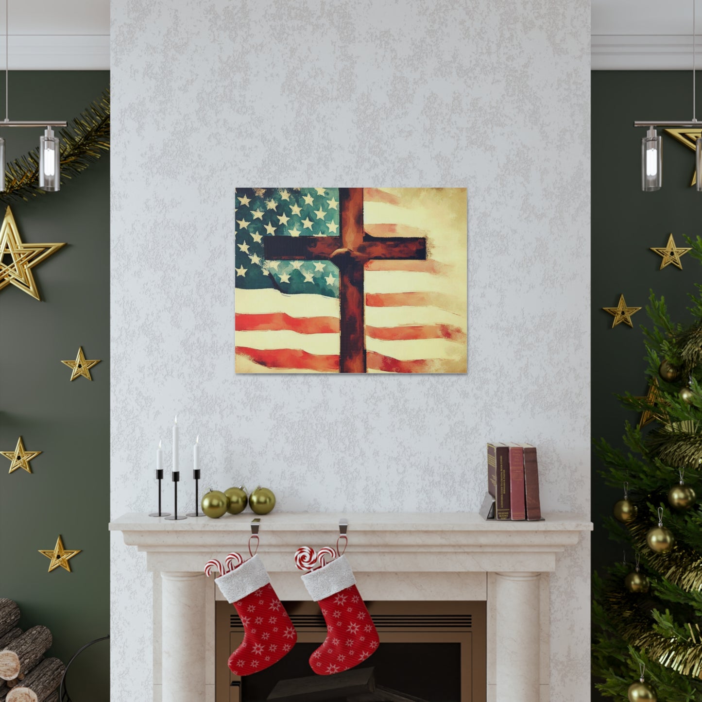 Christian wall art, Flag wall art, Canvas Gallery Wraps - SaviTraviDesigns