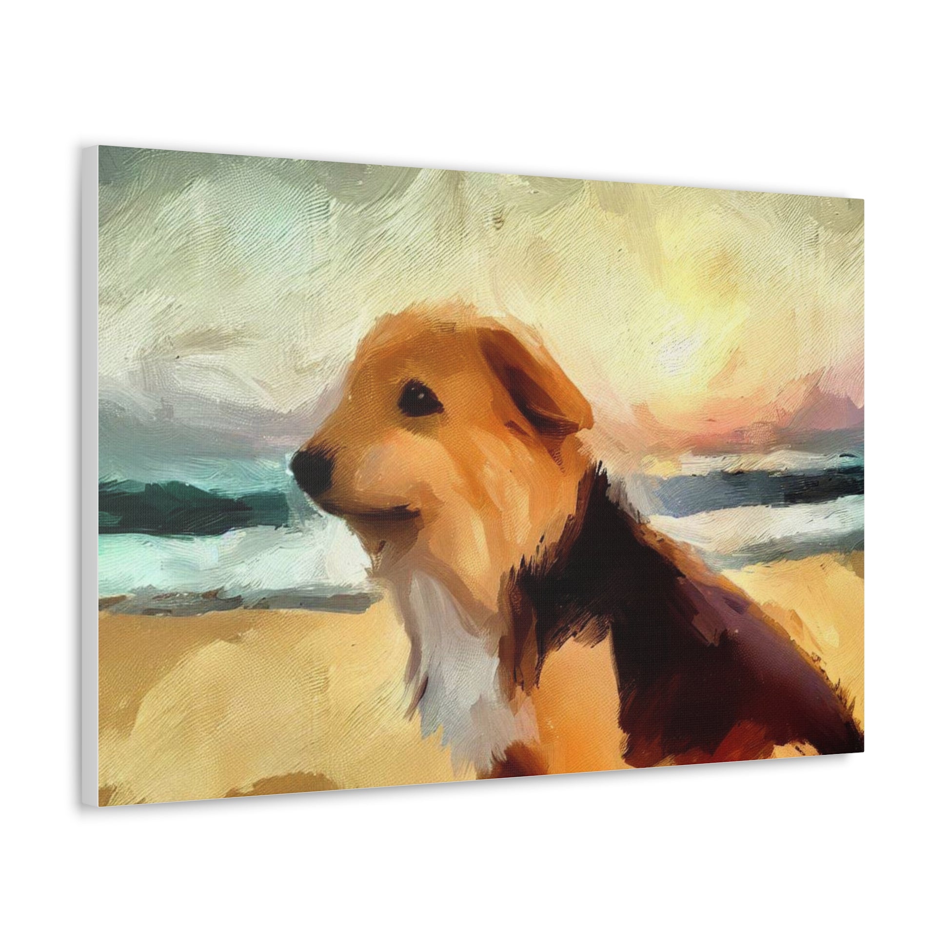 Dog wall art, ocean wall art, beach art, Canvas Gallery Wraps, Dog Beach - SaviTraviDesigns