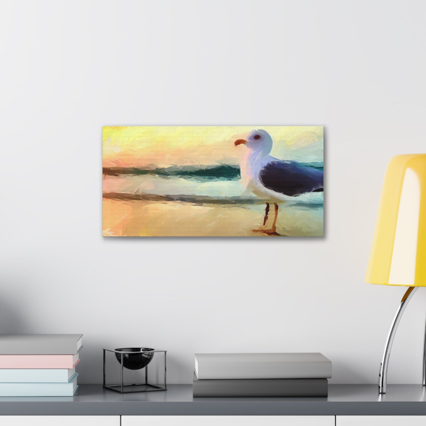 Seagull Beach, Beach wall art, Ocean wall art, Canvas Gallery Wraps