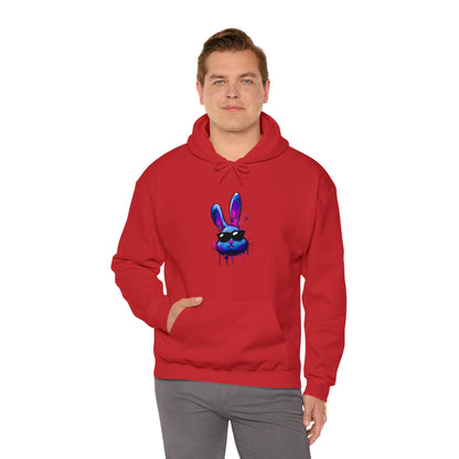 Bunny Hoodie, Graffiti Hoodie, Graffiti sweatshirt, Bunny sweatshirt, Urban Art Hooded Sweatshirt, Blue Bunny