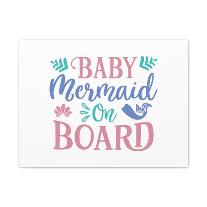 Baby Mermaid On Board, Mermaid Wall Art, Coastal Mermaid Decor, Beach House Mermaid Signs, Nautical Mermaid Decor, Mermaid Nursery Wall Decor - SaviTraviDesigns