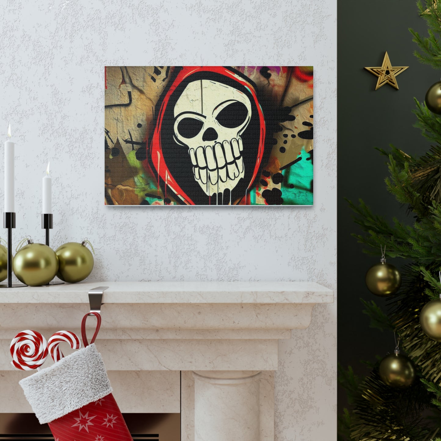 Halloween art, Skeleton canvas prints, Scary Halloween decor, Halloween home decor, Halloween wall, Gothic wall decor, Canvas Gallery Wraps - SaviTraviDesigns