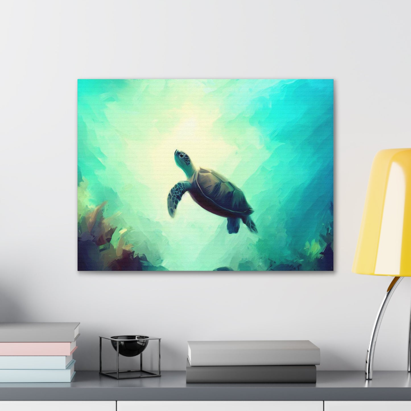 Sea Turtle wall art, ocean art, Canvas Gallery Wraps, Ocean Animal, Turtle