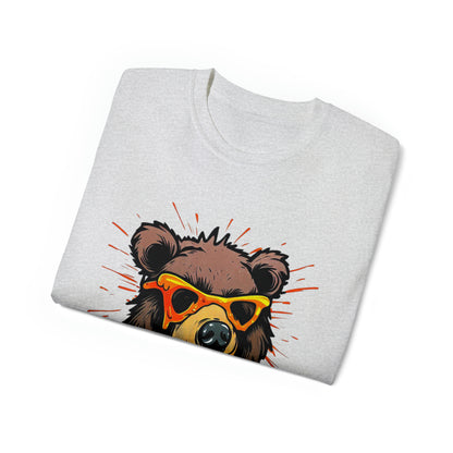 Graffiti Graphic Shirt, Street Art, Urban Art, Unisex Ultra Cotton Tee, Orange Bear