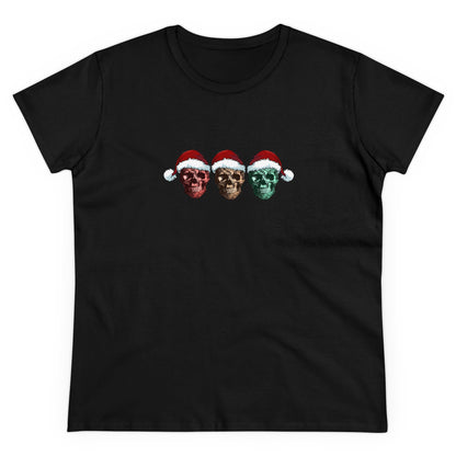 Skeleton Santa, Skeleton Christmas, Christmas Graphic Shirts, Festive Holiday T-Shirts, Ugly Christmas Sweater Tees, Funny Christmas Shirt Designs, Cute Xmas Graphic Tees Black