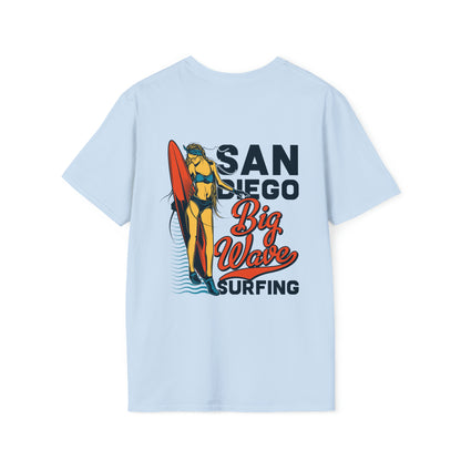 San Diego Big Wave Surfing, Beachwear Graphics, Tropical T-Shirt Designs, Ocean-Inspired Shirts, Surfing Graphics, Sun and Sand Apparel, Summer Wardrobe Essentials - SaviTraviDesigns