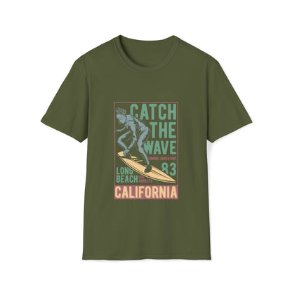 Catch The Wave California, Beachwear Graphics, Tropical T-Shirt Designs, Ocean-Inspired Shirts, Surfing Graphics, Sun and Sand Apparel, Summer Wardrobe Essentials - SaviTraviDesigns