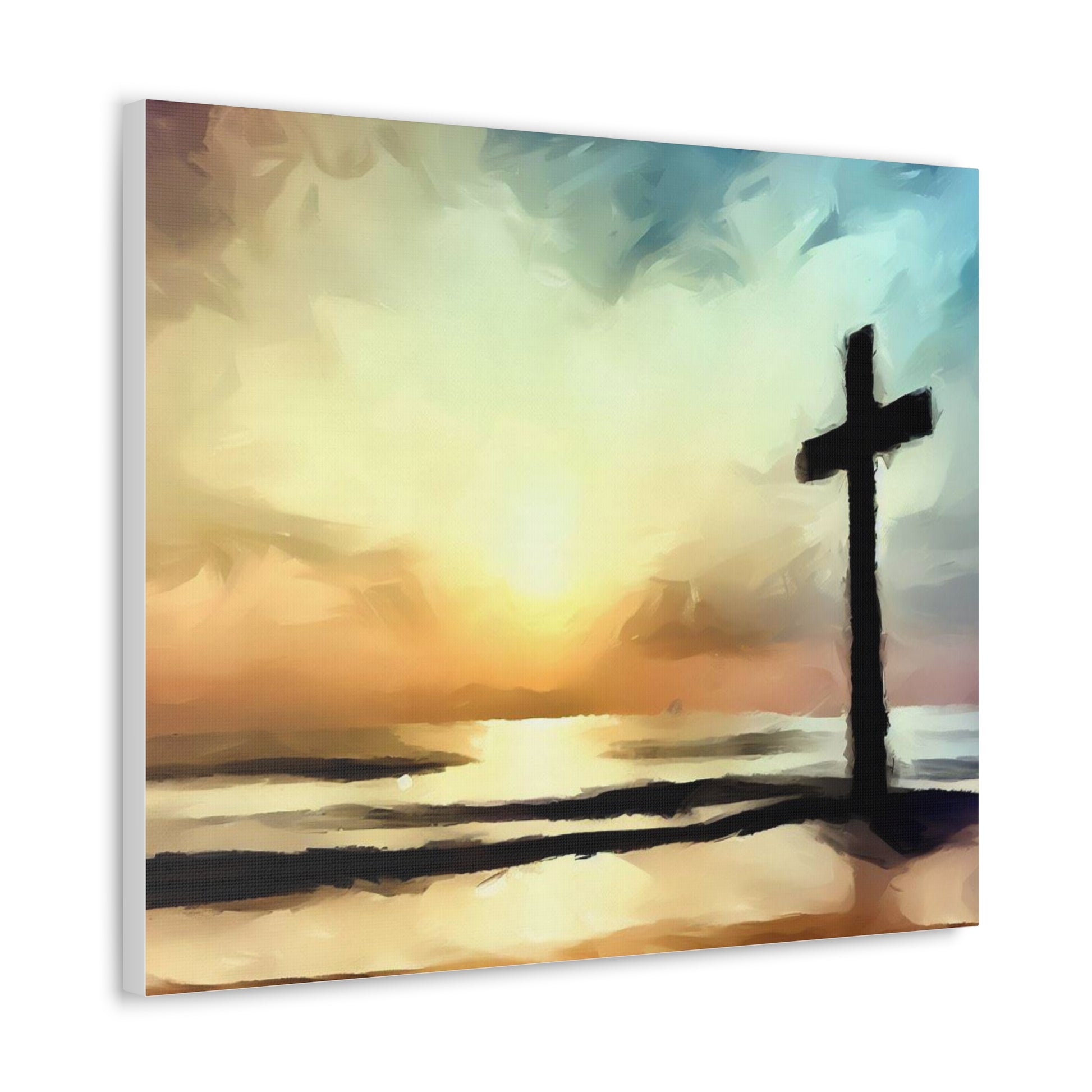 Christian wall art, Cross wall art, Beach art, ocean art, Canvas Gallery Wraps - SaviTraviDesigns