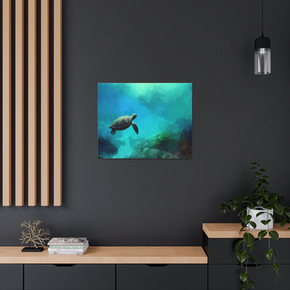 Sea Turtle wall art, ocean wall art, Canvas Gallery Wraps, Ocean Animal, Turtle Painting