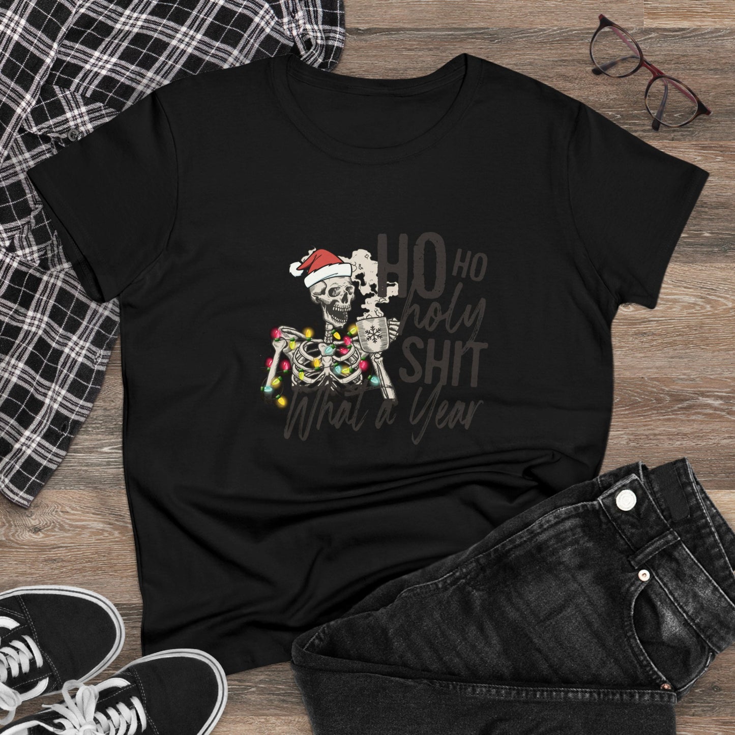 Ho Ho Holy Shit, What A Year, Christmas Graphic Shirts, Festive Holiday T-Shirts, Ugly Christmas Sweater Tees, Funny Christmas Shirt Designs, Cute Xmas Graphic Tees