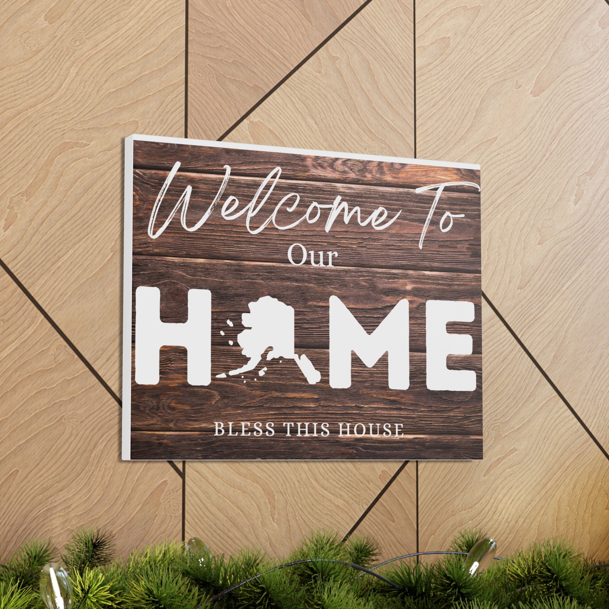 Alaska, Rustic Welcome to Our Home Sign, Our first home Sign, New Home Sign, Housewarming Gift, Personalized Home, Wood Signs, Wall Decor