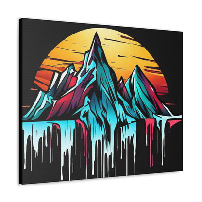 Mountain Waterfall, Glacier Melt, Graffiti art prints, Street art canvas, Urban art decor, Graffiti-style wall art, Graffiti canvas prints, Street art posters - SaviTraviDesigns