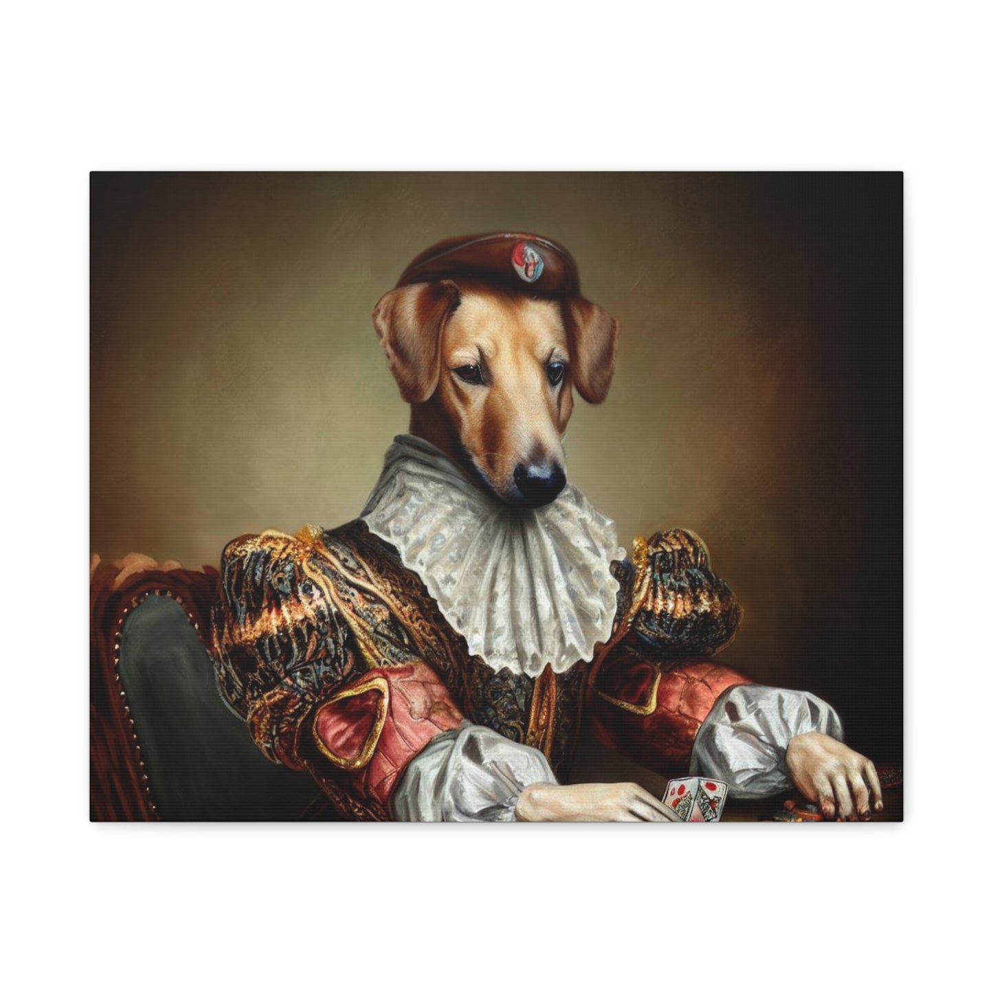 Fancy Dog, Canvas Dog Art, Dog Wall Art, Canine Canvas Art, Canvas Gallery Wraps 20″ x 16″ Premium Gallery Wraps (1.25″)