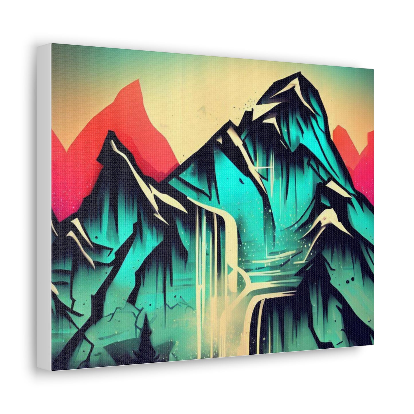 Blue Mountain, Mountain Sunset, Graffiti-inspired home decor, Modern street art prints, Graffiti wall art, Street art canvas art, Graffiti artist prints - SaviTraviDesigns