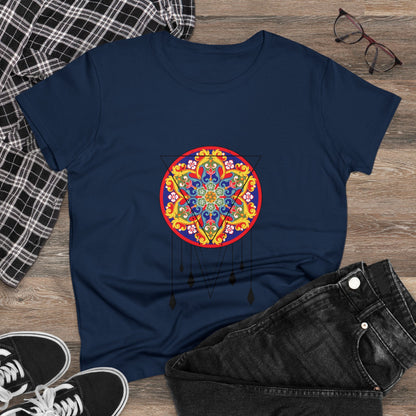 Meditation T-Shirts, Yoga Graphic Tees, Mindfulness Apparel, Zen T-Shirts, Spiritual Shirts, Chakra Tees, Womens T-Shirt Navy