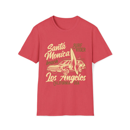 Santa Monica Beach Surf Rider |Beach Life Clothing | Ocean Vibes Apparel Heather Red