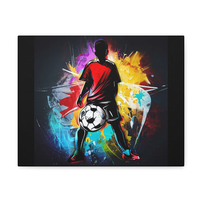 Soccer Player, Graffiti-inspired home decor, Modern street art prints, Graffiti wall art, Street art canvas art, Graffiti artist prints 14″ x 11″ Premium Gallery Wraps (1.25″)