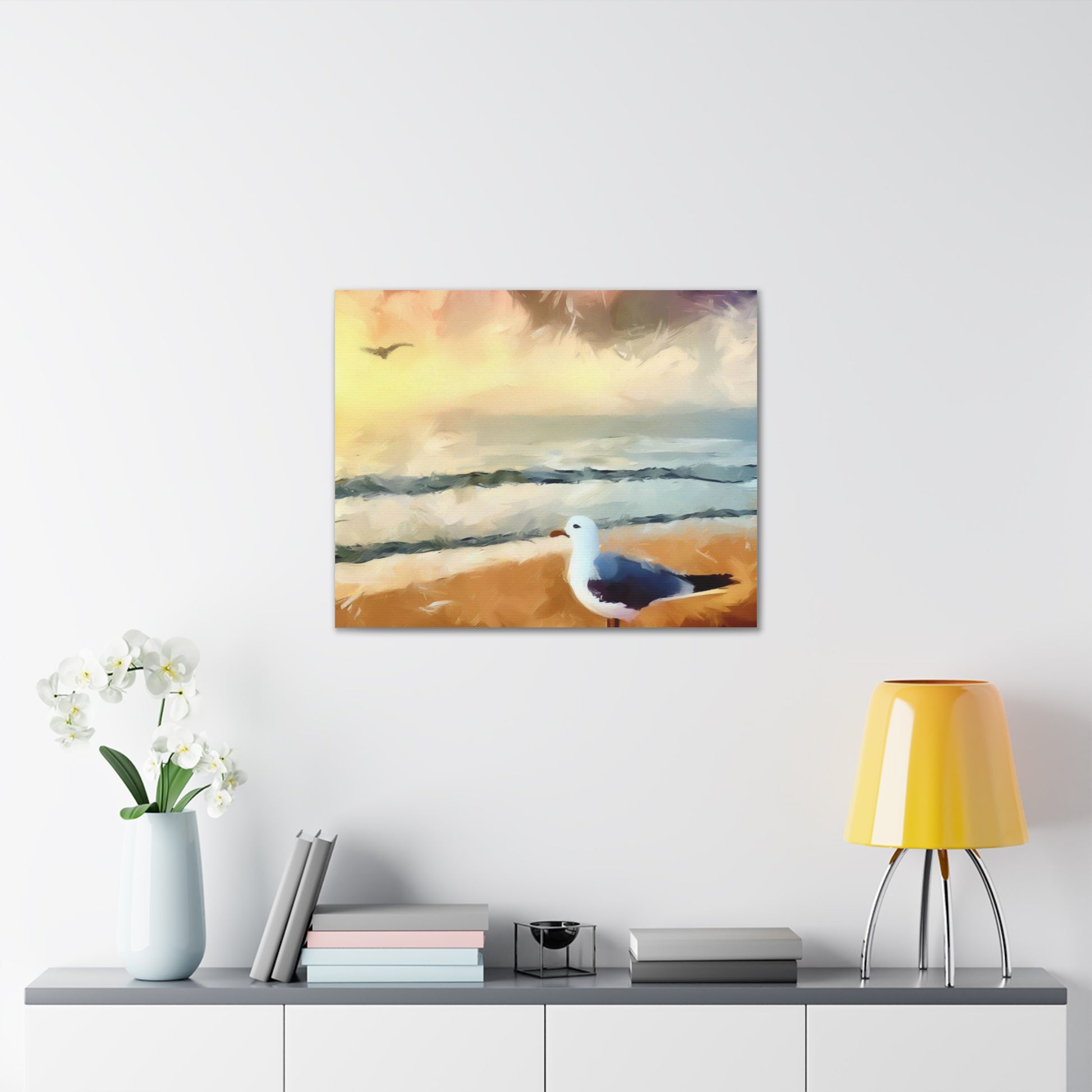 Seagull Painting, Beach wall art, Ocean Wall Art, Canvas Gallery Wraps