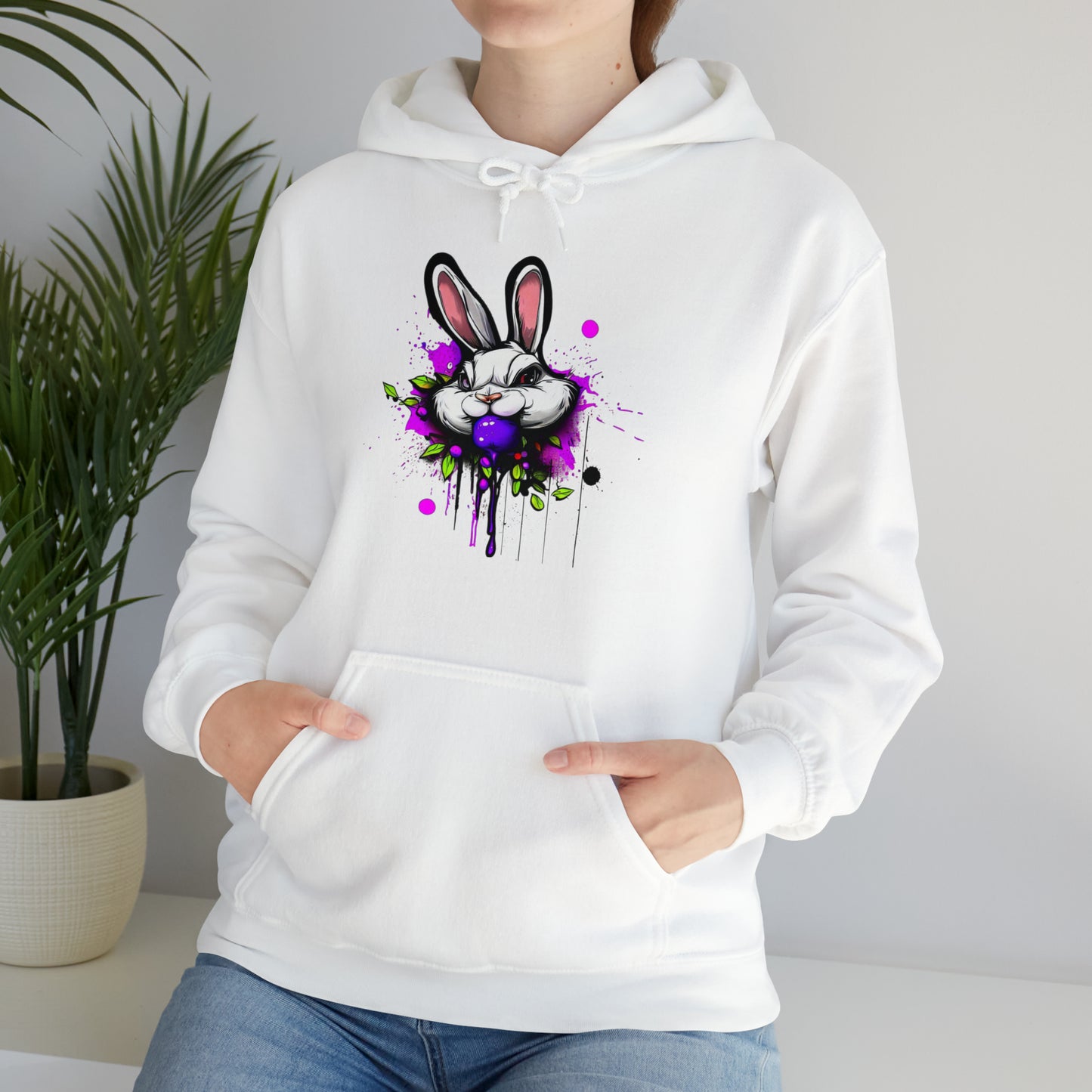 Bunny Hoodie, Graffiti Hoodie, Graffiti Sweatshirt, Bunny Urban art, Hooded Sweatshirt