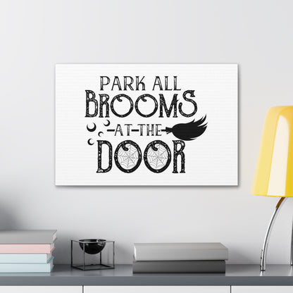 Park All Brooms at the Door, Halloween Sign, Holiday Sign, Spooky Sign, Halloween Decor