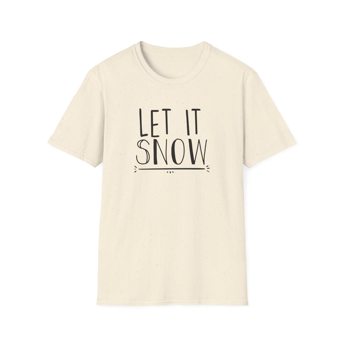 Let It Snow Winter Graphic T Shirt Natural