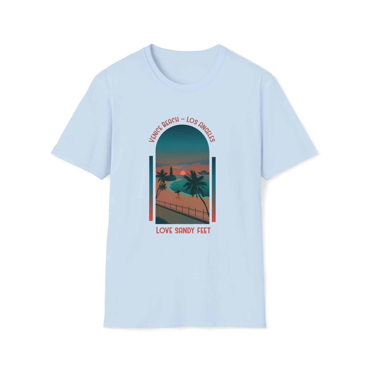 Venice Beach Sandy Feet |Beach Lifestyle Shirts | Summer Vibe Apparel Light Blue