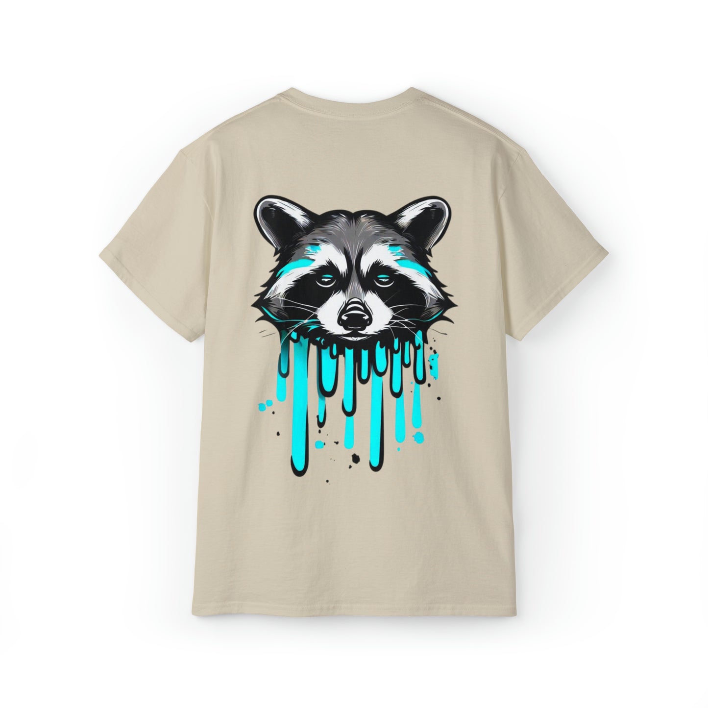 Raccoon Shirt, Graffiti Print Shirt, Unisex Ultra Cotton Tee, Blue Raccoon - SaviTraviDesigns