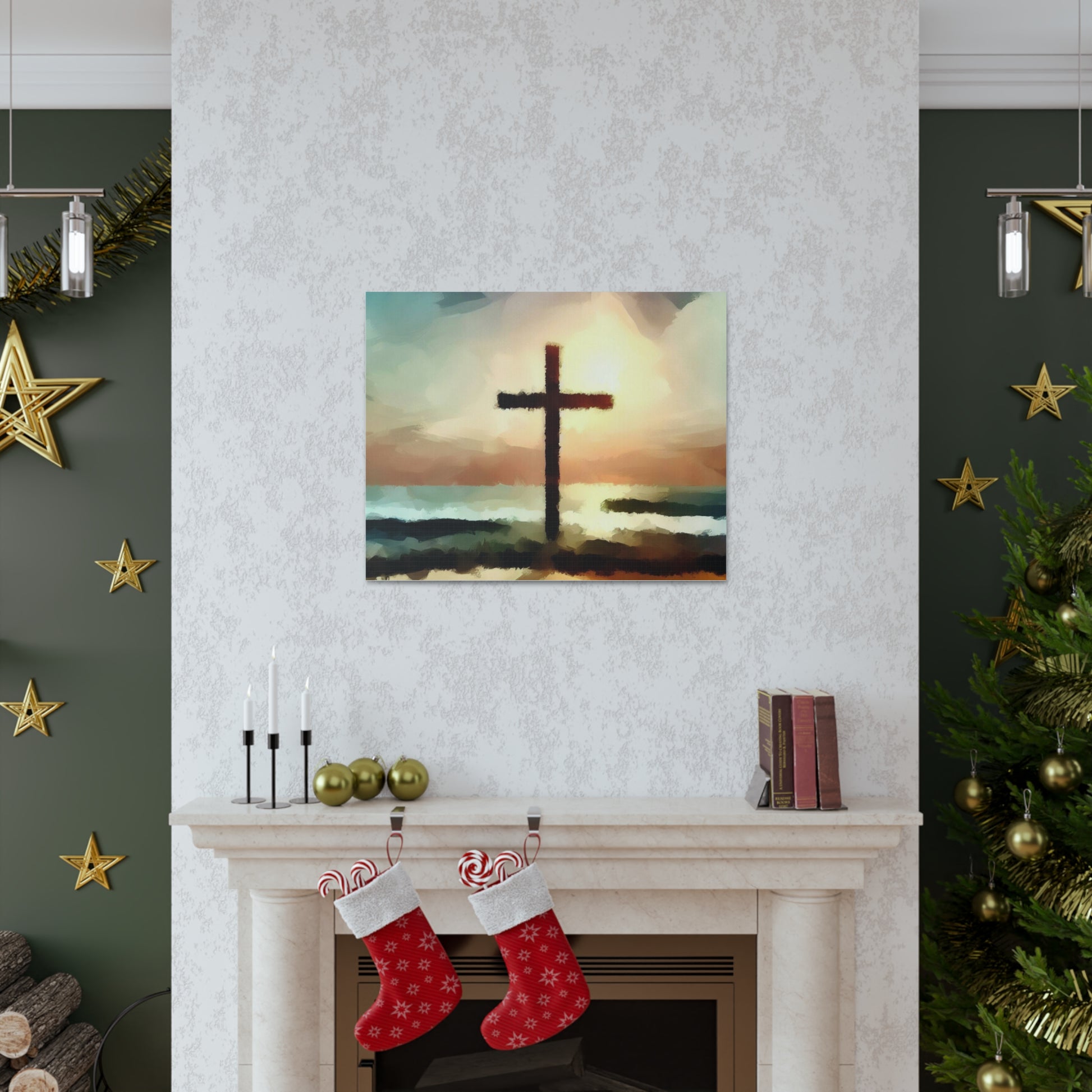 Christian wall art, Cross wall art, beach art, ocean art, Canvas Gallery Wraps - SaviTraviDesigns