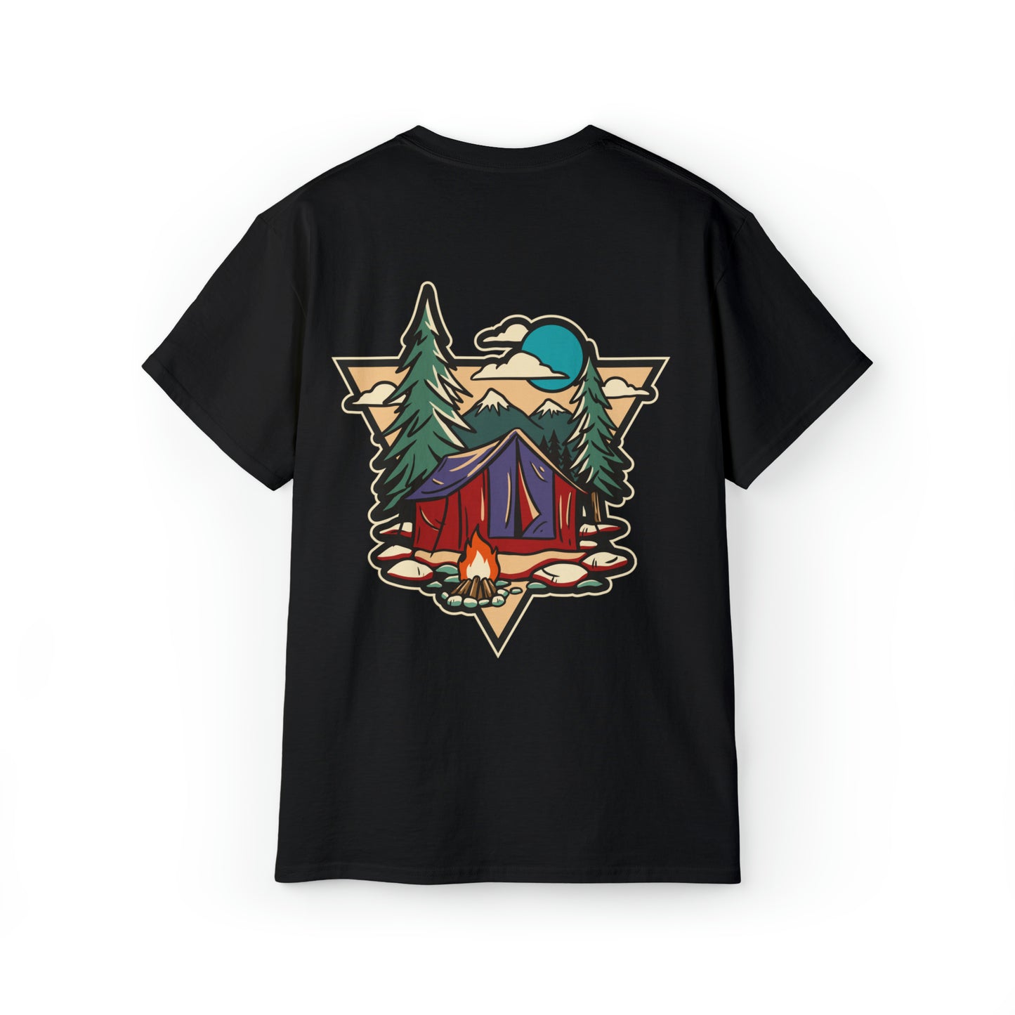 Mountain Campsite Shirt | Hiking & Camping Tee | Nature-Inspired Outdoor Apparel Black