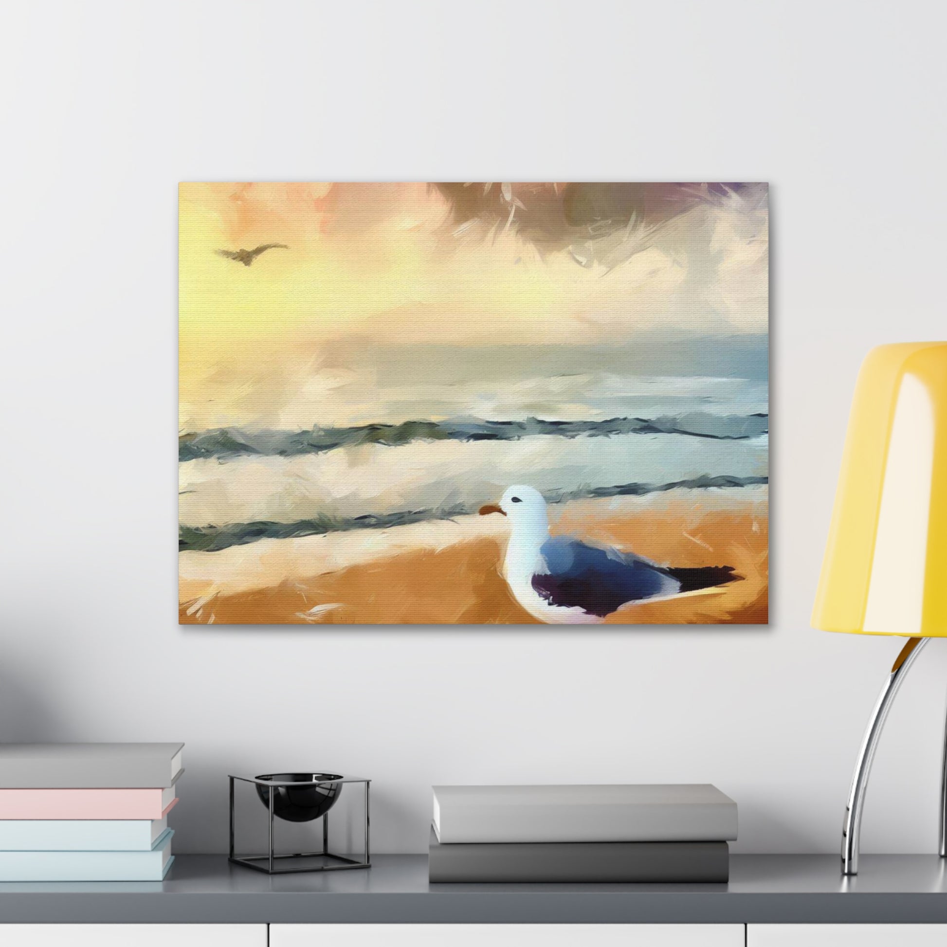 Seagull Painting, Beach wall art, Ocean Wall Art, Canvas Gallery Wraps