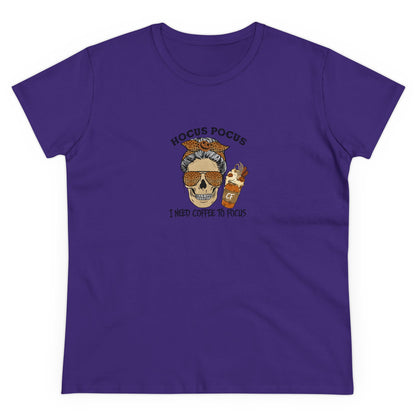 Hocus Pocus, I Need Coffee To Focus, Halloween Graphic Shirts, Spooky Halloween Shirts, Scary Halloween Shirt Designs, Cute Halloween Graphic Tees, Funny Halloween Shirt Ideas Purple